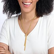Bellezza Goldtone Multi-Rope Chain Textured "Scarf" Necklace
