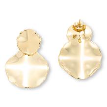 Bellezza Graduated Hammered Disc Dangle Earrings