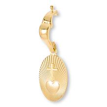 Bellezza Polished Sacred Heart Oval Pendant