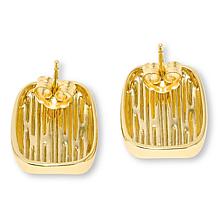 Bellezza Sparkle Bronze Rectangle Earringss