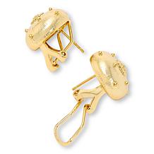 Bellezza White Topaz Accented Bronze-Plated Dome Earrings