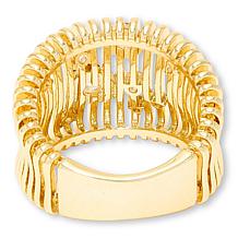 Bellezza White Topaz Plated Bronze Illusion Ring