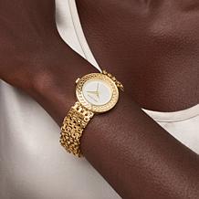 Bellezza Women's Sunray Dial Byzantine Chain Bracelet Watch