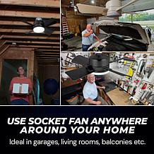 Bell+Howell 5-Speed Socket Ceiling Fan and Light