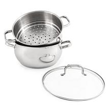 Belly Shape 18/10 SS 9.5" Stock Pot with Glass Lid, 5.5qt.