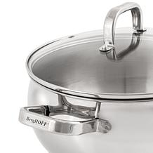 Belly Shape 18/10 SS 9.5" Stock Pot with Glass Lid, 5.5qt.