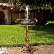 Belmont Gardens Spetta Solar Metal Bird Bath Fountain