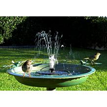 Belmont Gardens Spetta Solar Metal Bird Bath Fountain