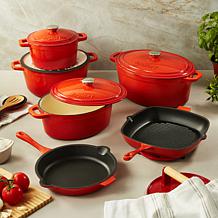 BergHOFF Neo 8qt Cast Iron Oval Covered Dutch Oven, Orange