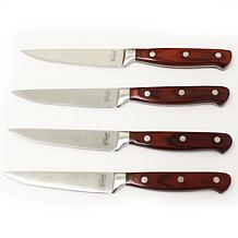 BergHOFF Pakka Wood 12" Stainless Steel Steak Knives, Set of 6