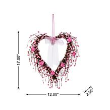 Berry Heart Wreath 17" H x 12" L x 2" W