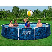 Bestway Steel Pro MAX 12 ft. Tropical Round T Above Ground Pool Set