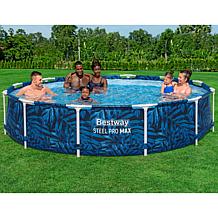 Bestway Steel Pro MAX 12 ft. Tropical Round T Above Ground Pool Set