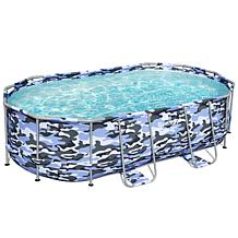 Bestway Steel Pro Max Blue Oval Above-Ground Pool Set