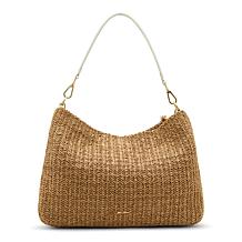 Betsey Johnson Raffia Faux Pearl Hobo Bag