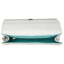 Betsey Johnson Silver Pearl Flap Sparkler Clutch