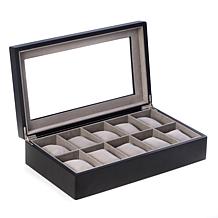 Bey-Berk Matte Black Wood 10 Watch Box