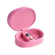 Bey-Berk Pink "Lizard" Leather 2-Level Jewelry Case