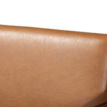 Bianca Walnut Brown Finished Wood and Tan Faux Leather Effect Loveseat