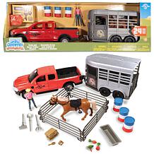 Big Country Toys 24-Piece Truck & Horse Trailer Playset