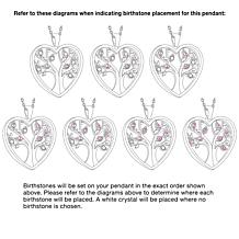 Birthstone Family Tree of Life Heart Necklace