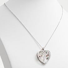 Birthstone Family Tree of Life Heart Necklace