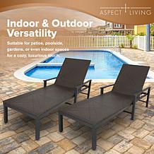 Biscayne 2pc Wicker Chaise - Aspect Living