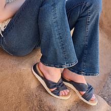 Born Mya Knotted Twist Leather Slide Sandal