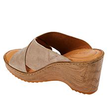 Born® Nora Handcrafted Leather/Suede Wedge Sandal