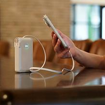Boundless 10,000 mAh Power Bank w/AC Plug & Retractable Type-C Cable