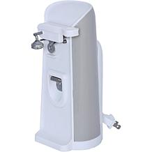 Brentwood Can Opener with Bottle Opener and Knife Sharpener - White
