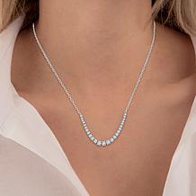 Bright Halo 2ctw Lab Grown Diamonds 14K Gold Graduated Tennis Necklace