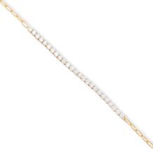 Bright Halo Lab-Grown Diamond Half-Tennis & Paperclip Chain Bracelet