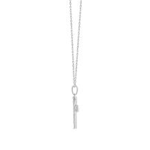 Bright Halo Lab Grown Diamonds 0.20 ctw Baguette Detail Cross Necklace