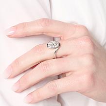 Bright Halo Lab Grown Diamonds 0.69ctw Pavé Oval Cluster Twisted Ring