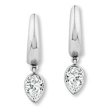Bright Halo Lab Grown Diamonds 0.6ctw Hugger Hoop Dangle Earrings