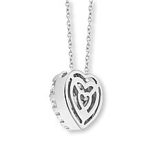 Bright Halo Lab Grown Diamonds 10K Gold 1.5ctw Heart Pendant and Chain