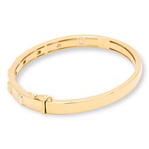 Bright Halo Lab Grown Diamonds 1.25ctw Gold-Plated Bangle Bracelet