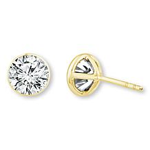 Bright Halo Lab Grown Diamonds 14K 0.5ctw Bezel-Set Stud Earrings