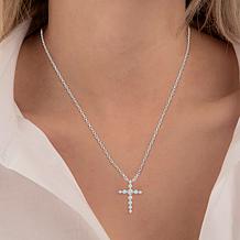 Bright Halo Lab Grown Diamonds 14K Gold 0.75ctw Cross Pendant & Chain