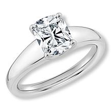 Bright Halo Lab Grown Diamonds 14K Gold 1.5ctw Cushion Tapered Ring