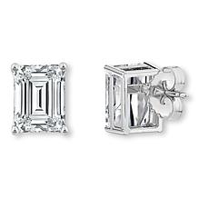 Bright Halo Lab Grown Diamonds 14K Gold 2ctw Emerald-Cut Stud Earrings