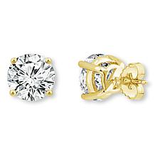 Bright Halo Lab Grown Diamonds 14K Gold 4ctw Round Stud Earrings