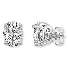 Bright Halo Lab Grown Diamonds 14K Gold 4ctw Round Stud Earrings