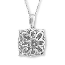 Bright Halo Lab Grown Diamonds 1.50ctw Cushion Halo Cluster Pendant