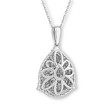 Bright Halo Lab Grown Diamonds 1.51ctw Pear Halo Cluster Pendant