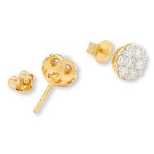 Bright Halo Lab Grown Diamonds 1ctw Cluster Stud Earrings