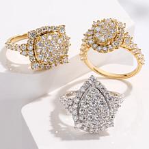 Bright Halo Lab Grown Diamonds 2ctw Cushion Halo Cluster Ring