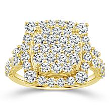 Bright Halo Lab Grown Diamonds 2ctw Cushion Halo Cluster Ring