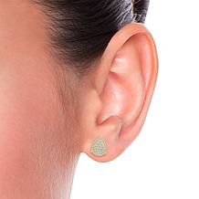 Bright Halo Lab Grown Diamonds 2ctw Pear Halo Cluster Stud Earrings